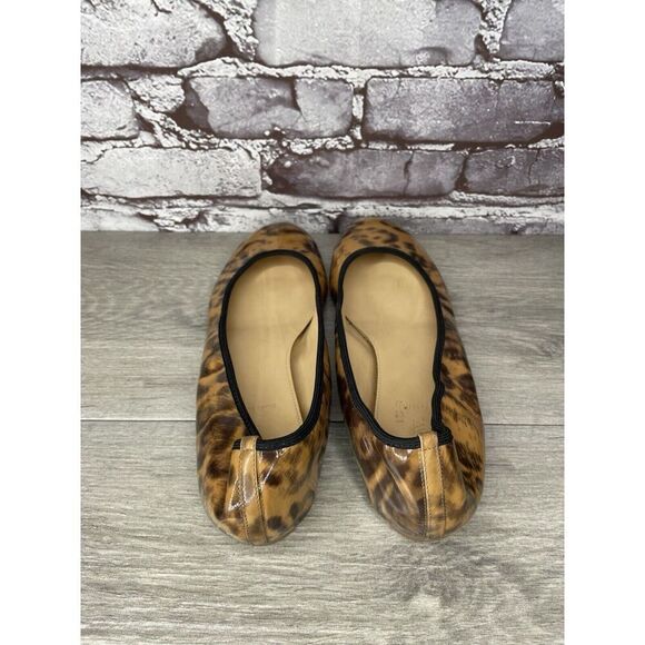 J. Crew Caramel Animal Print Patent Leather Ballet Flats Women’s Sz 9M US/40EU - Picture 6 of 16